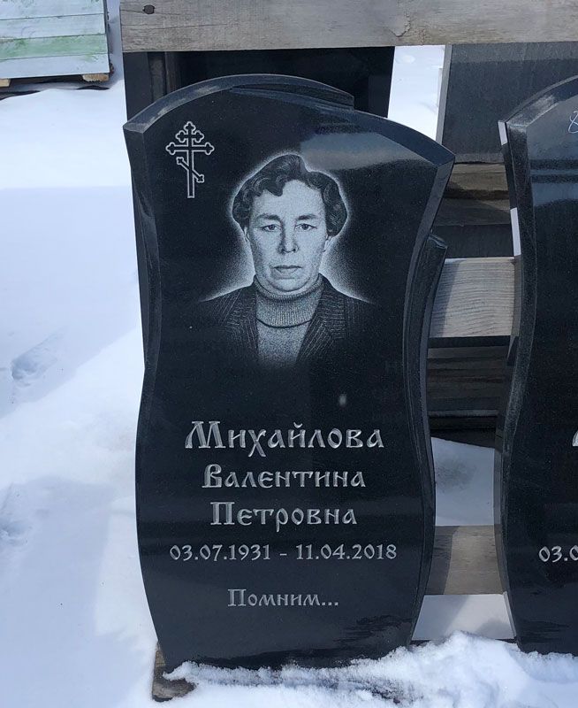 Памятник №080 из черного гранита — фото 5